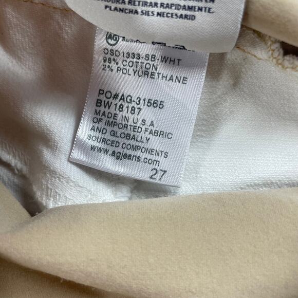 Adriano Goldschmied White Denim Skinny Ankle Maternity Jean Womens 27 AS IS - Picture 7 of 9